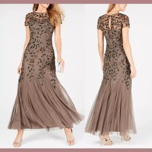 Adrianna Papell Brown Embellished Gown